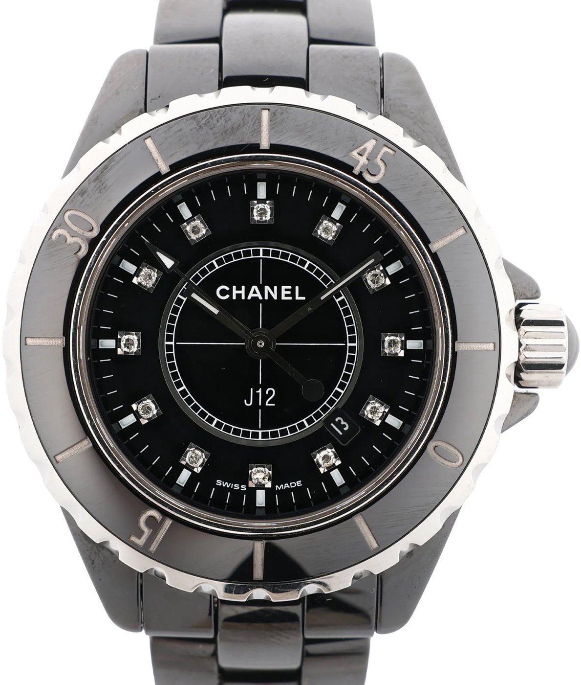 Chanel J12 H1625 JS.21364 CE×SS Quartz Watch with Black Dial