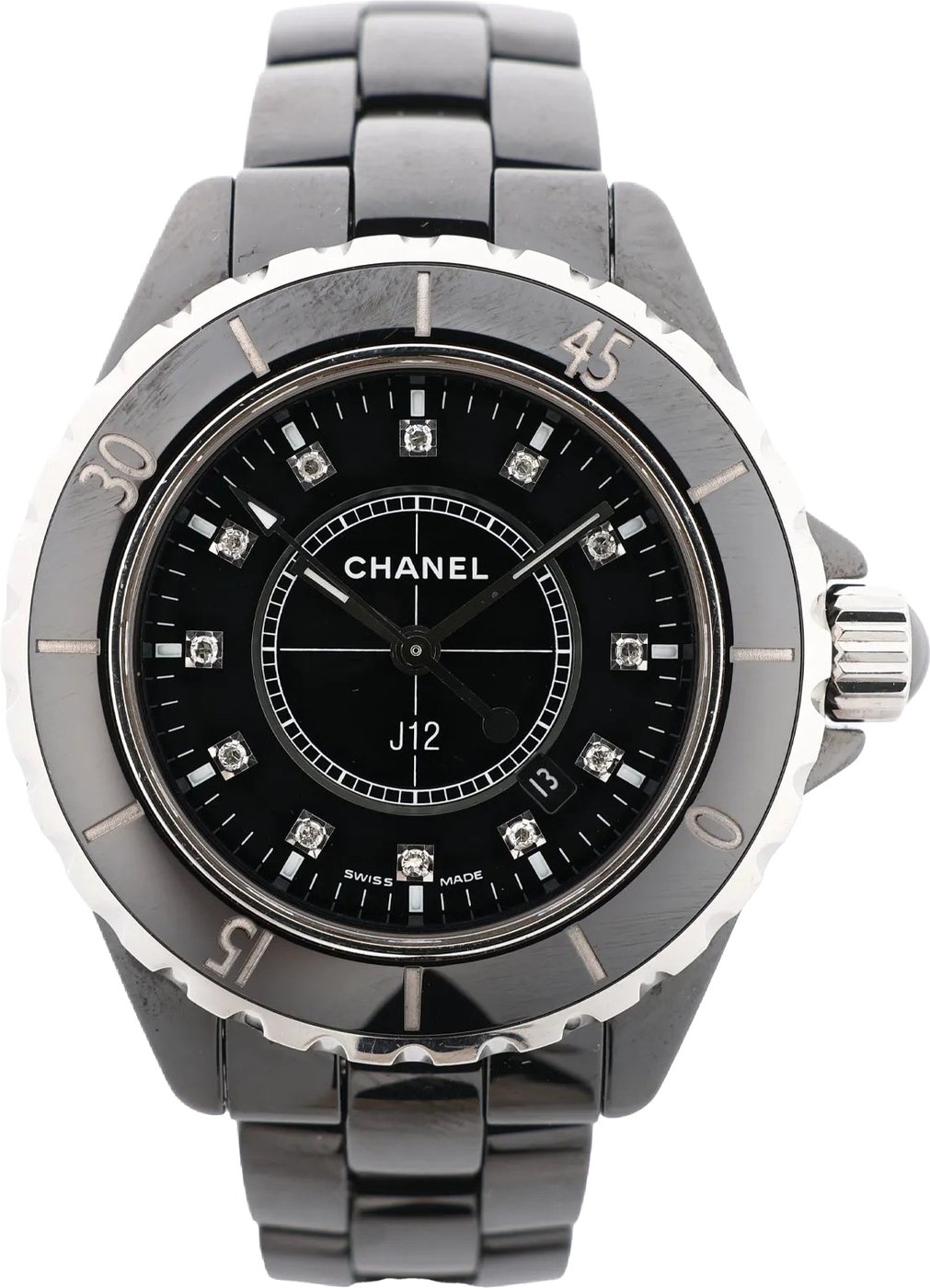 Chanel J12 H1625 JS.21364 CE×SS Quartz Watch with Black Dial