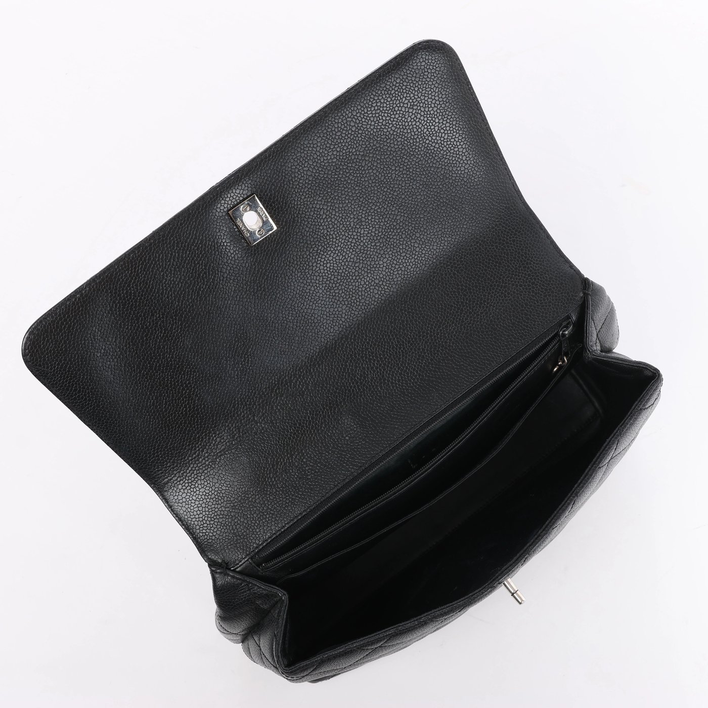Chanel Classic Kelly Matelasse Caviar Leather Handbag in Black