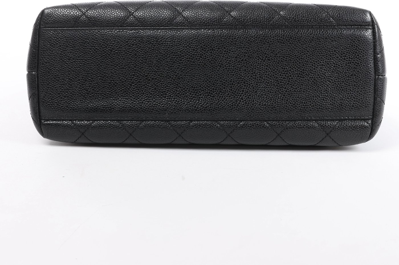 Chanel Classic Kelly Matelasse Caviar Leather Handbag in Black