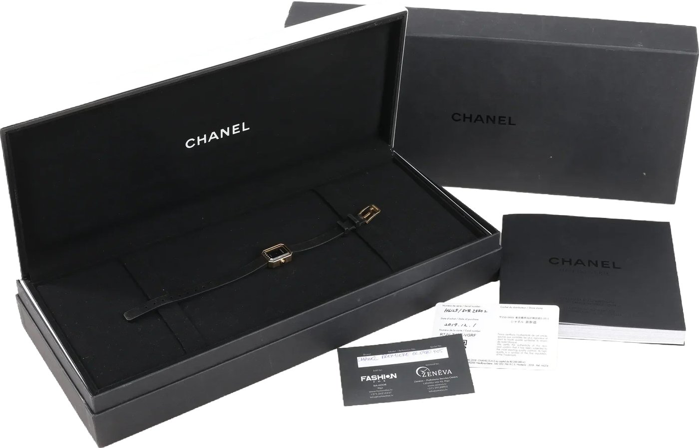 Chanel Premiere H6125 TI 750(YG) Rubber AT Black Dial Watch