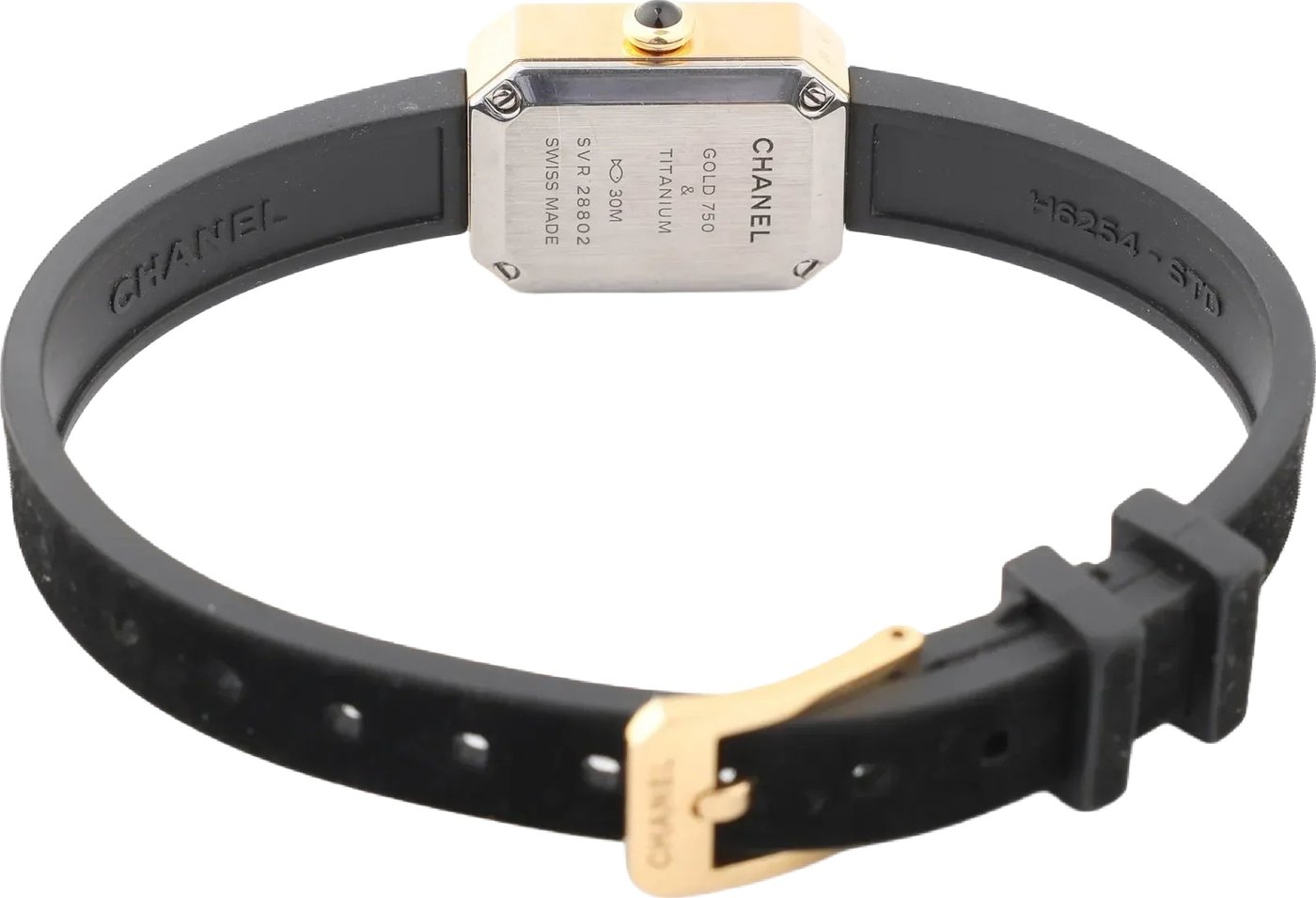 Chanel Premiere H6125 TI 750(YG) Rubber AT Black Dial Watch