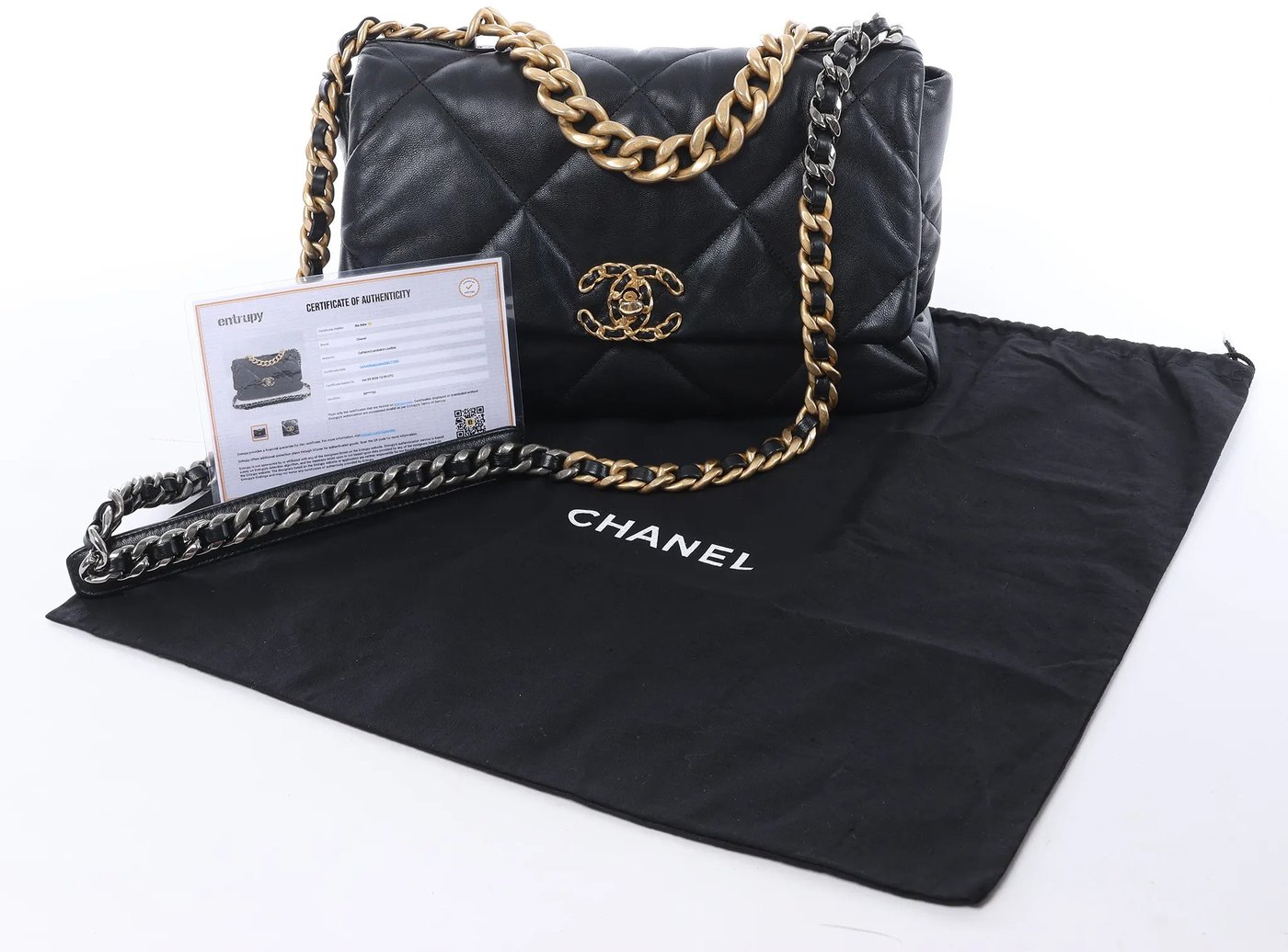 Chanel Chanel 19 Large Leather Chain Shoulder Bag in Black 30157954