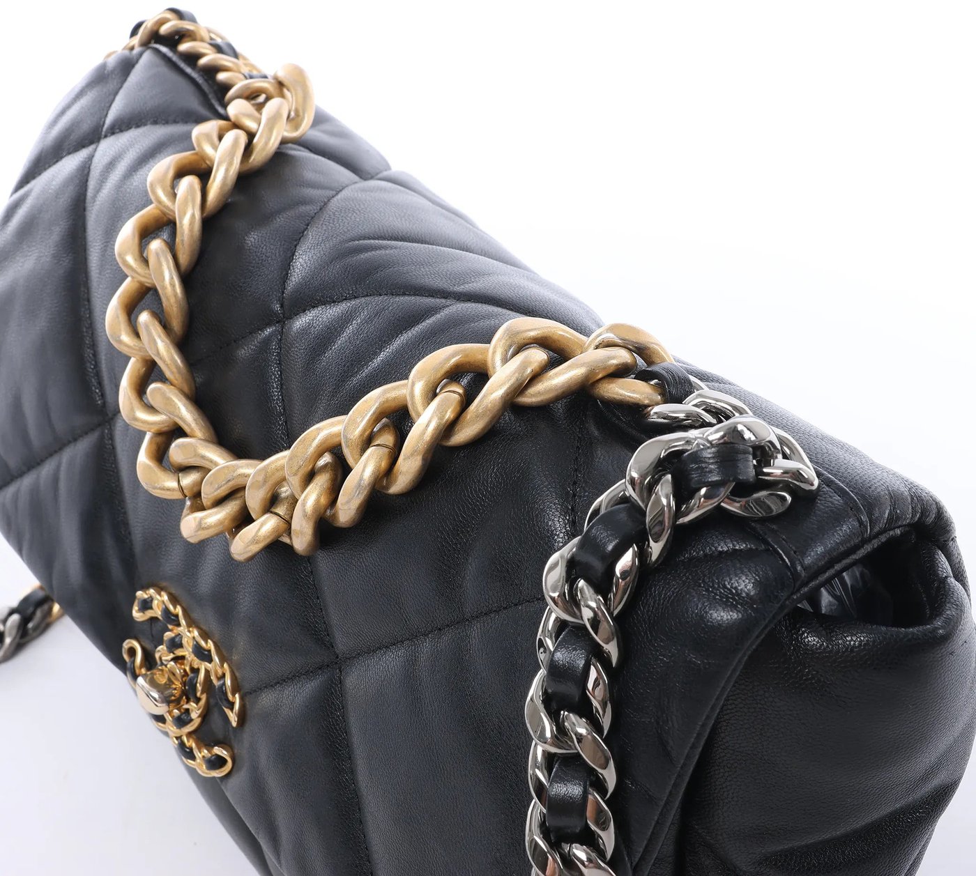 Chanel Chanel 19 Large Leather Chain Shoulder Bag in Black 30157954