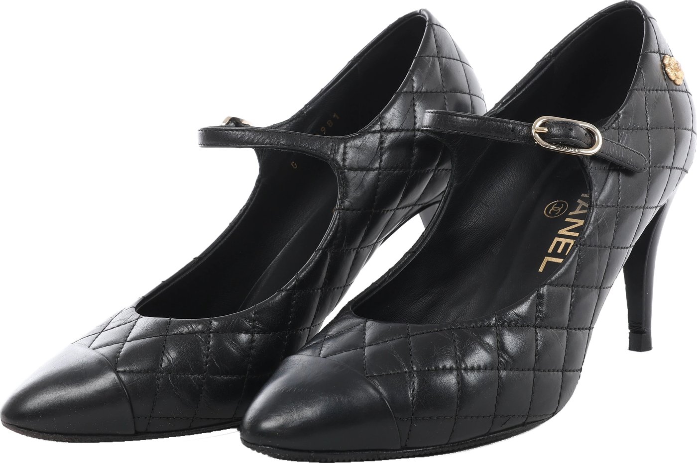 Chanel Coco Mark Matelassé Pump Heels in Black G30981, Size EU 36.5 C