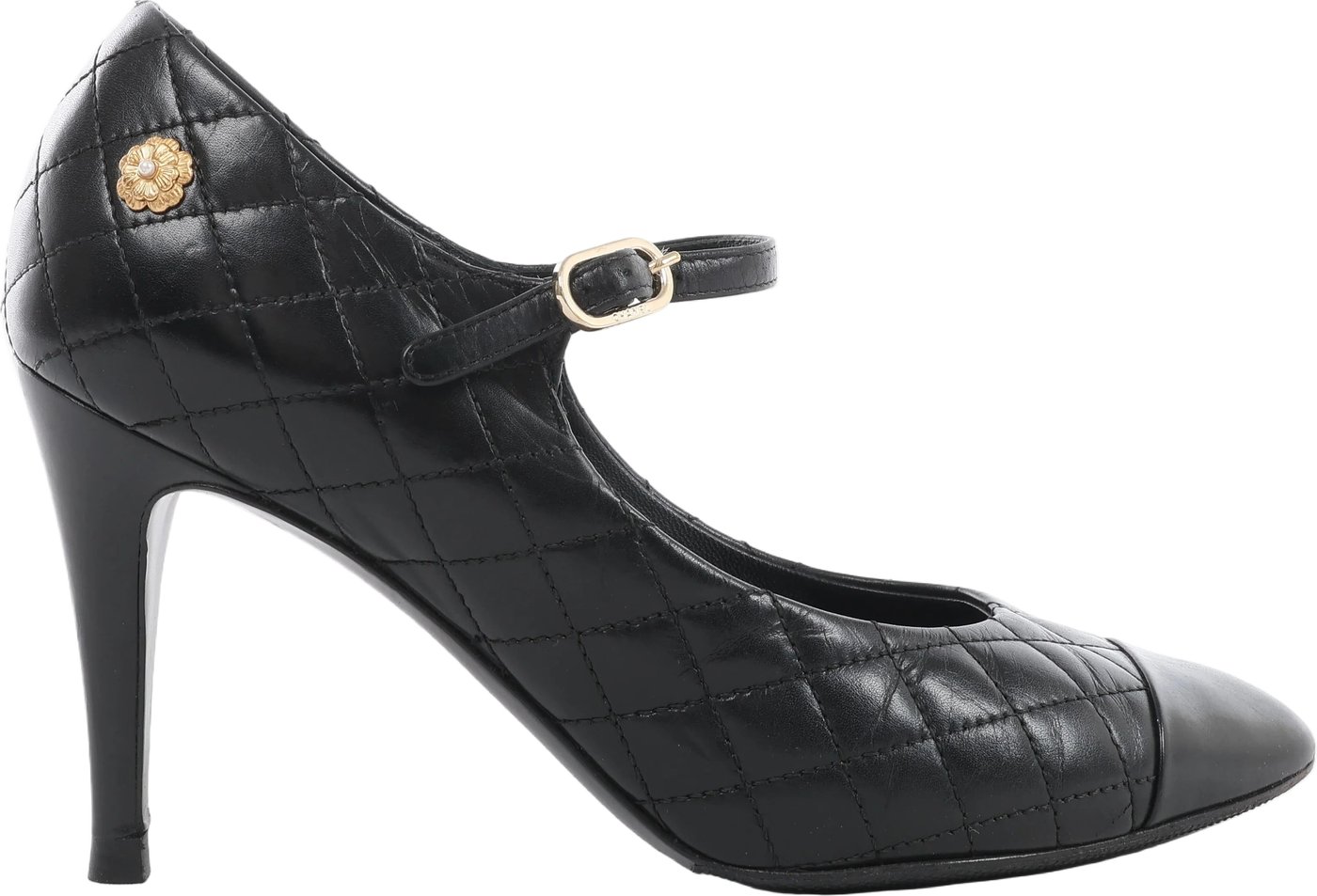 Chanel Coco Mark Matelassé Pump Heels in Black G30981, Size EU 36.5 C