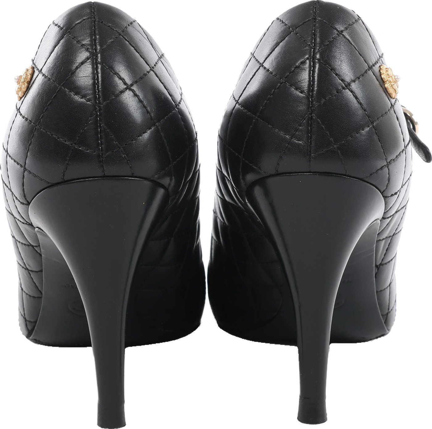 Chanel Coco Mark Matelassé Pump Heels in Black G30981, Size EU 36.5 C