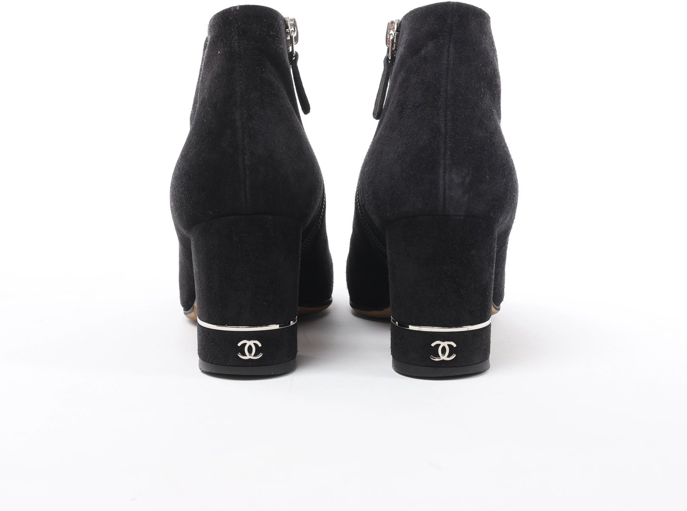 Chanel Coco Mark Suede Short Boots 36 Ladies' Black G32120