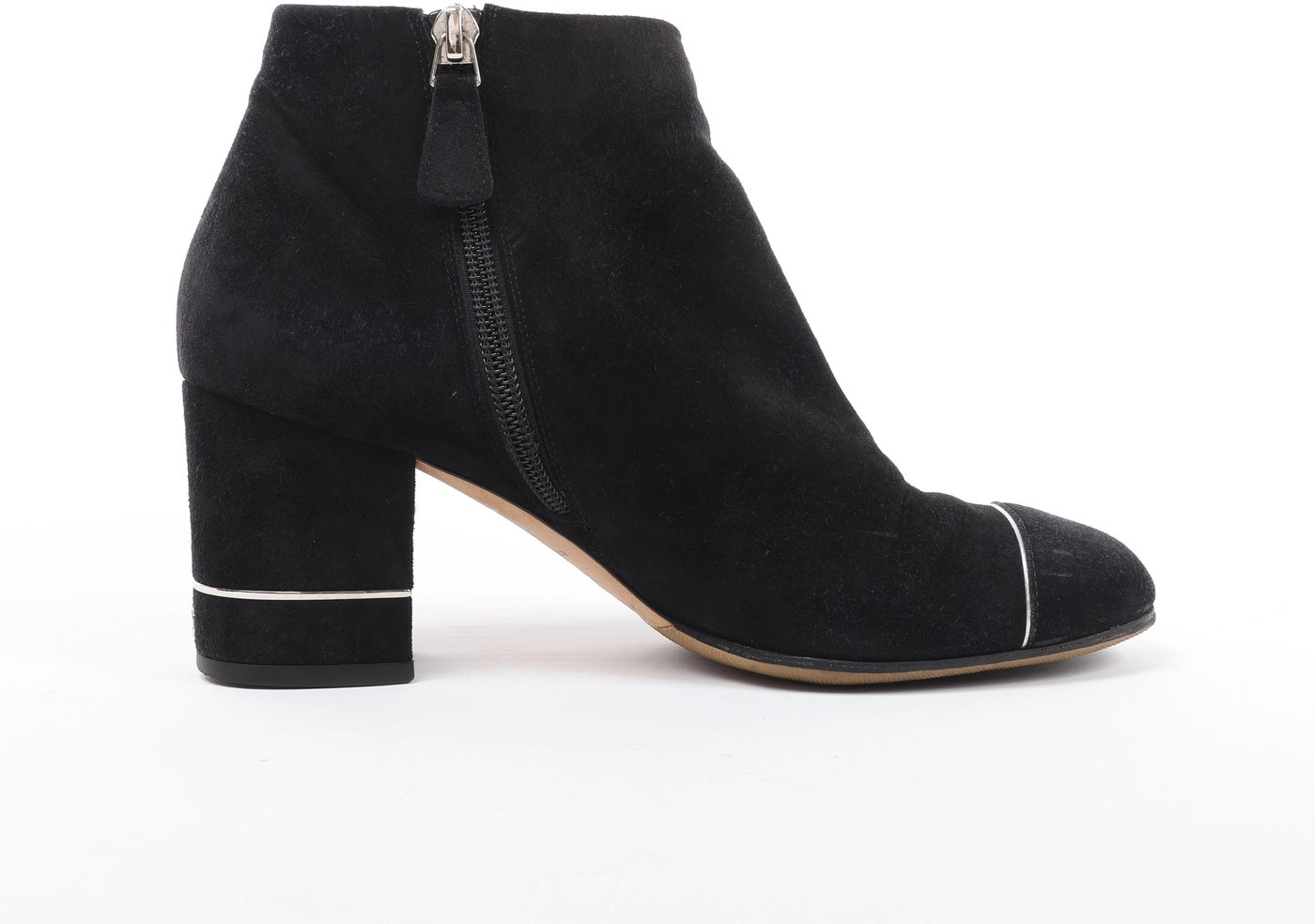 Chanel Coco Mark Suede Short Boots 36 Ladies' Black G32120