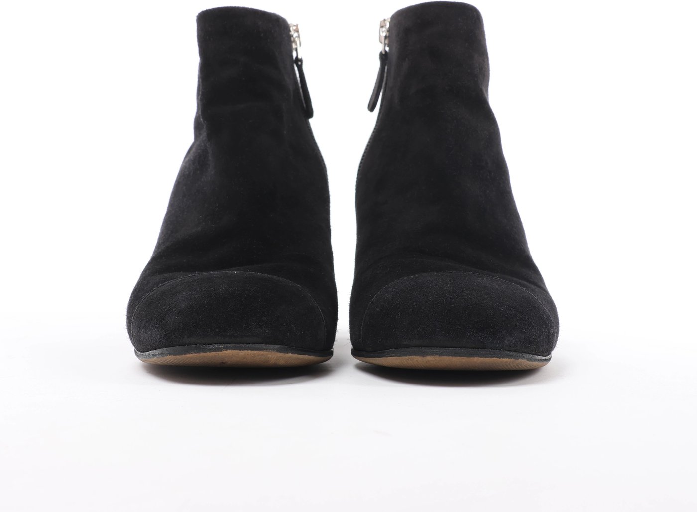Chanel Coco Mark Suede Short Boots 36 Ladies' Black G32120