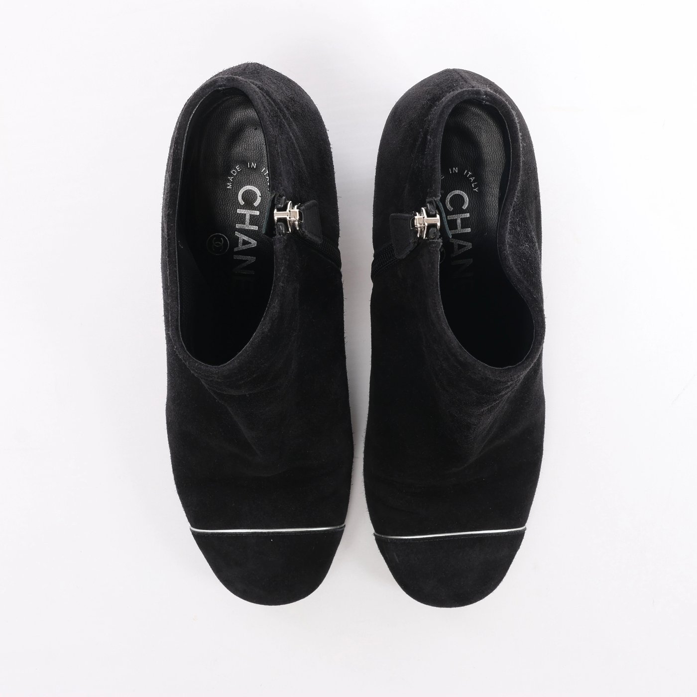 Chanel Coco Mark Suede Short Boots 36 Ladies' Black G32120