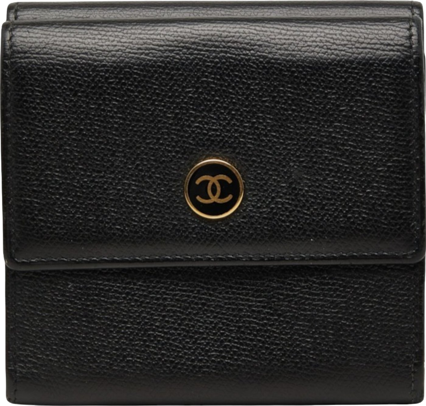 Chanel CC Button Bi-Fold Leather Long
