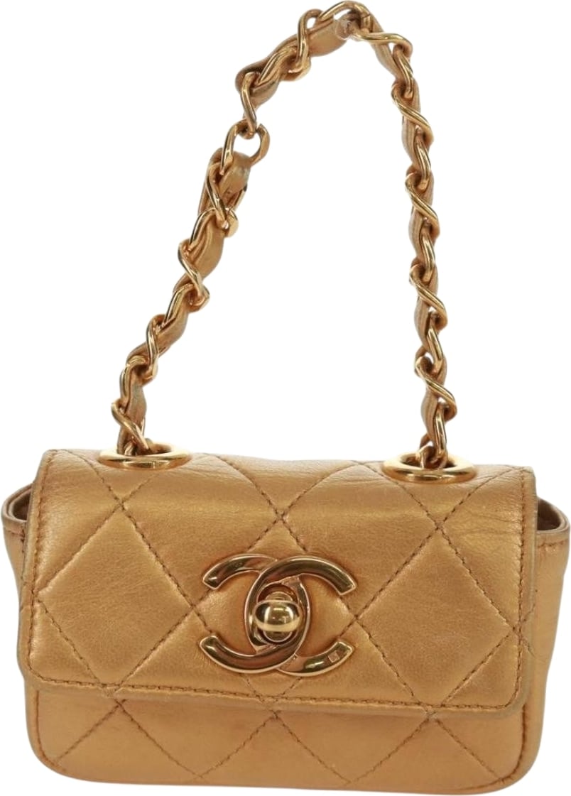 Chanel Classic Flap Charm Chain Belt Quilted Caviar Mini