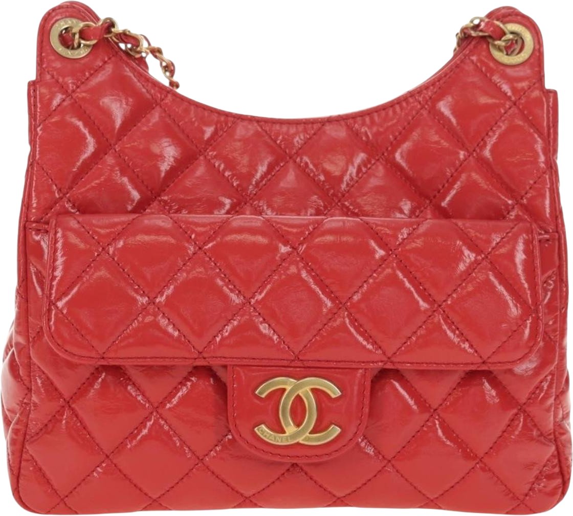 Chanel Wavy CC Hobo Quilted Crumpled Calfskin Small