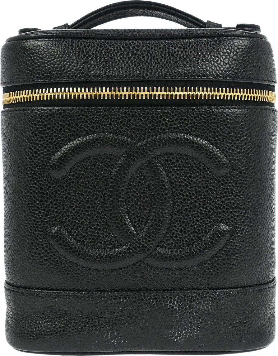 Chanel Vintage Timeless Cosmetic Case Caviar Small