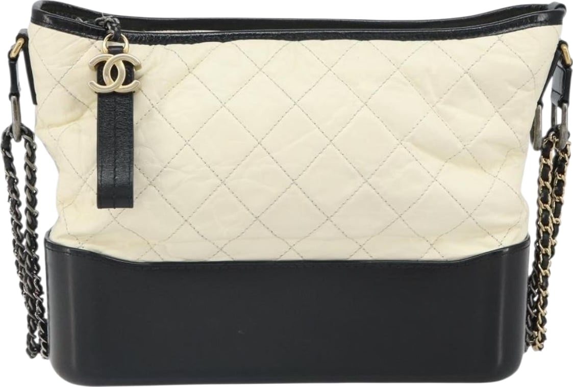 Chanel Bicolor Gabrielle Hobo Quilted Aged Calfskin Medium