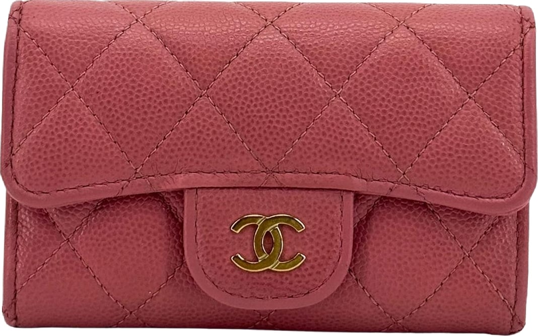 Chanel Classic Flap Card Case Quilted Caviar