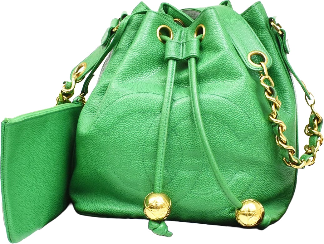 Chanel Vintage CC Chain Drawstring Lambskin