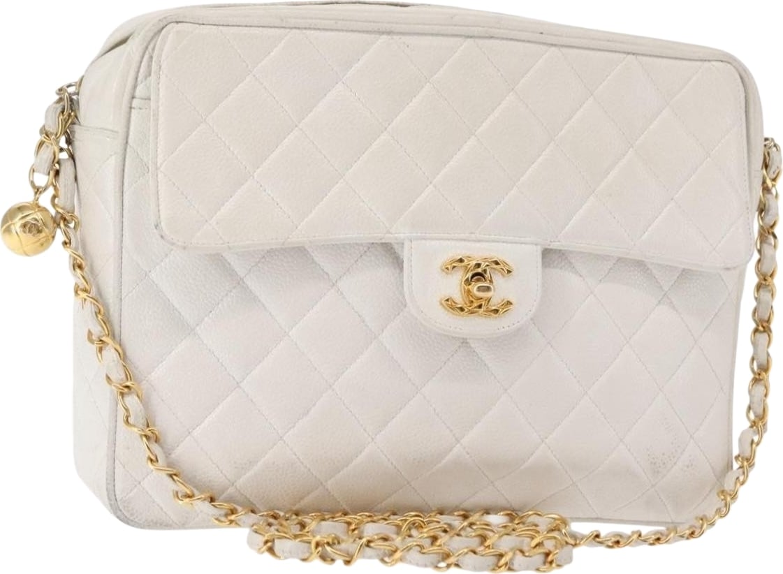 Chanel Vintage Front Pocket Camera Quilted Caviar Small