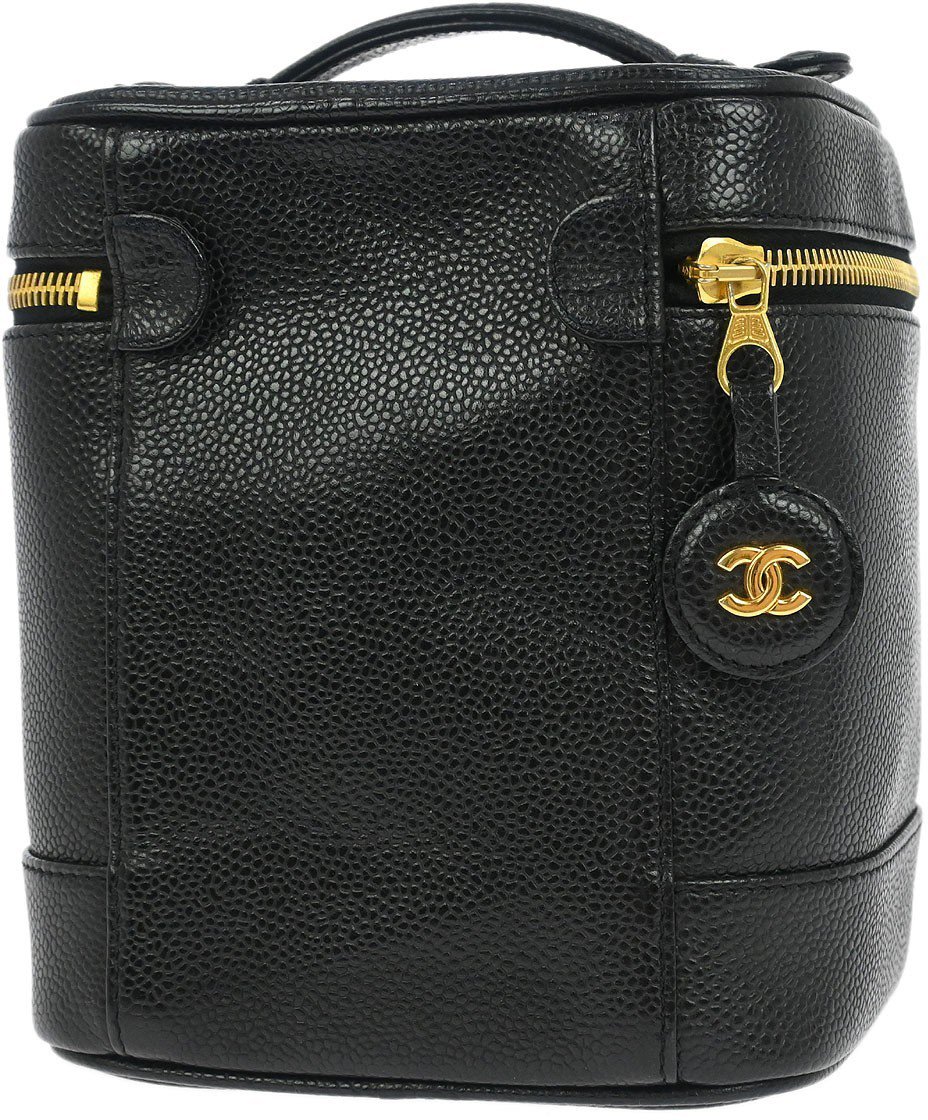 Chanel Vintage Timeless Cosmetic Case Caviar Small