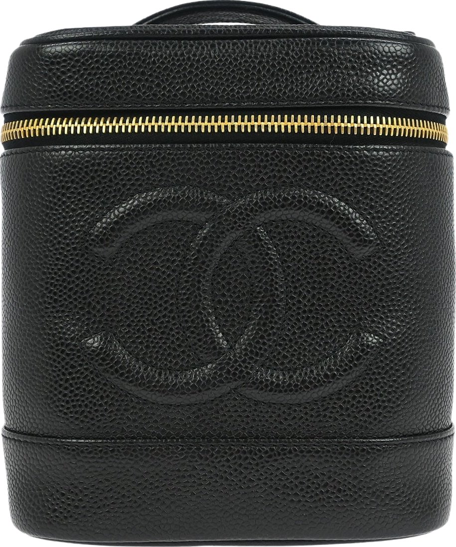 Chanel Vintage Timeless Cosmetic Case Caviar Small