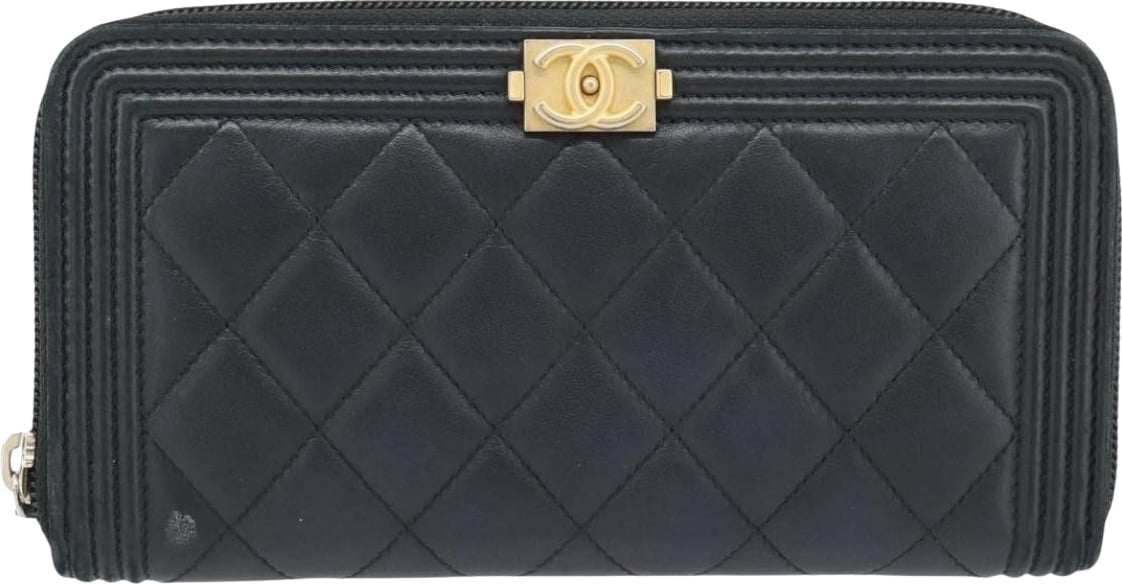 Chanel Boy Zip Around Organizer Quilted Lambskin