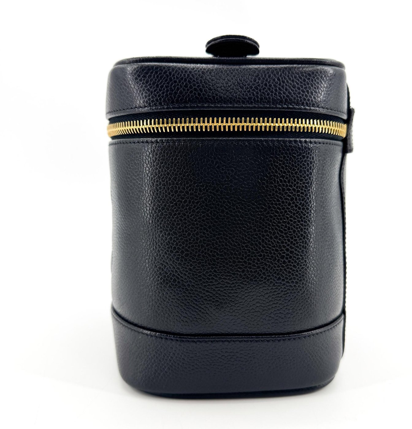 Chanel Vintage Timeless Cosmetic Case Caviar Tall