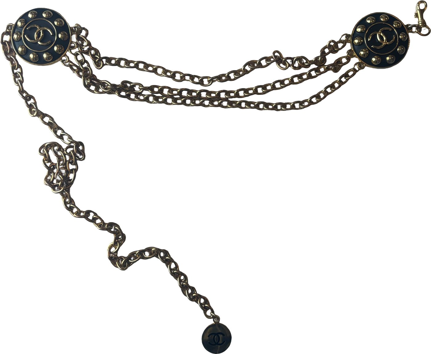 Chanel Vintage CC Medallion Charms Chain Belt Metal