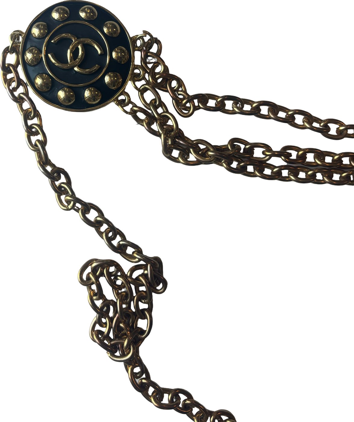 Chanel Vintage CC Medallion Charms Chain Belt Metal