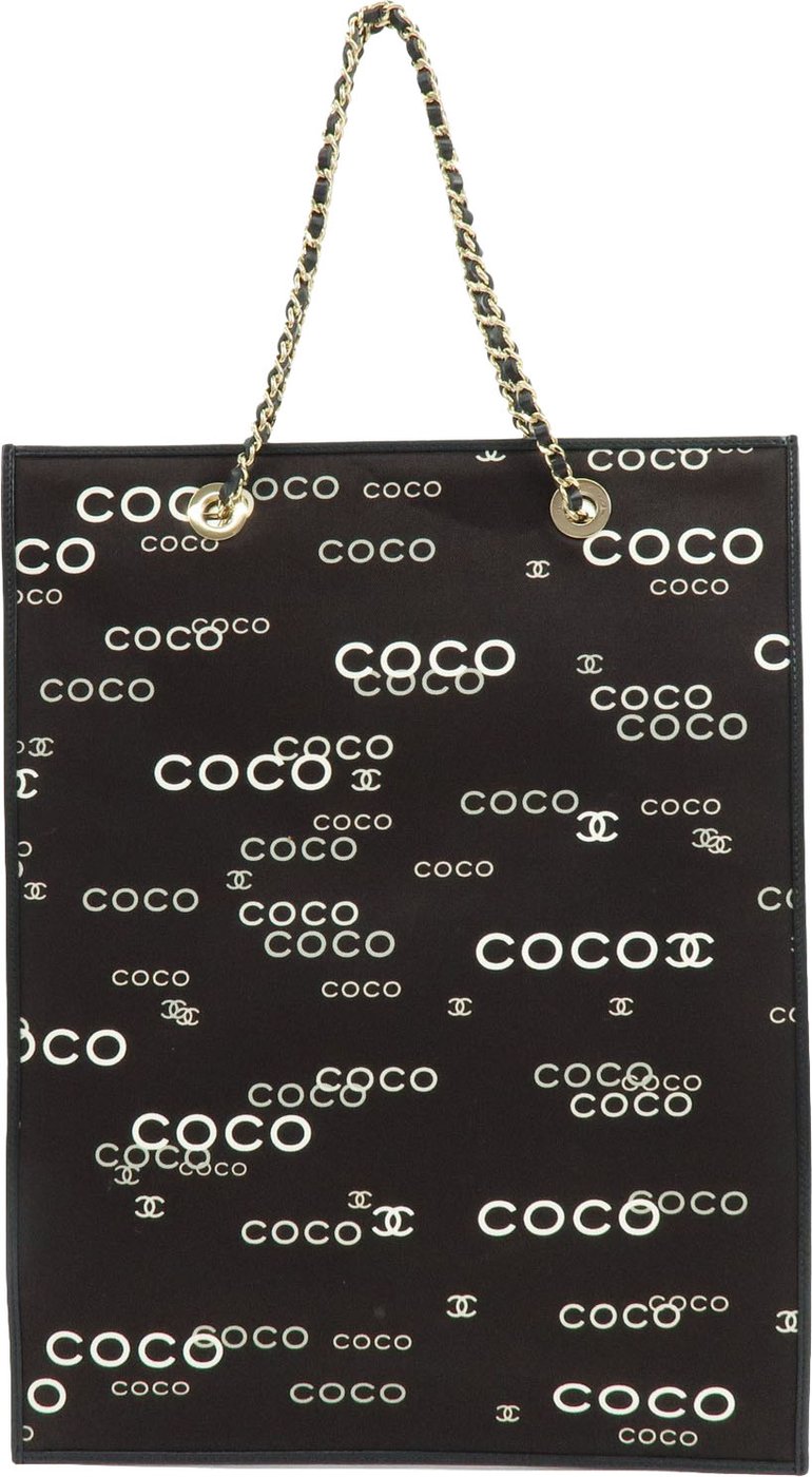 Chanel Vintage Coco Chain Shopping Printed Canvas Tall