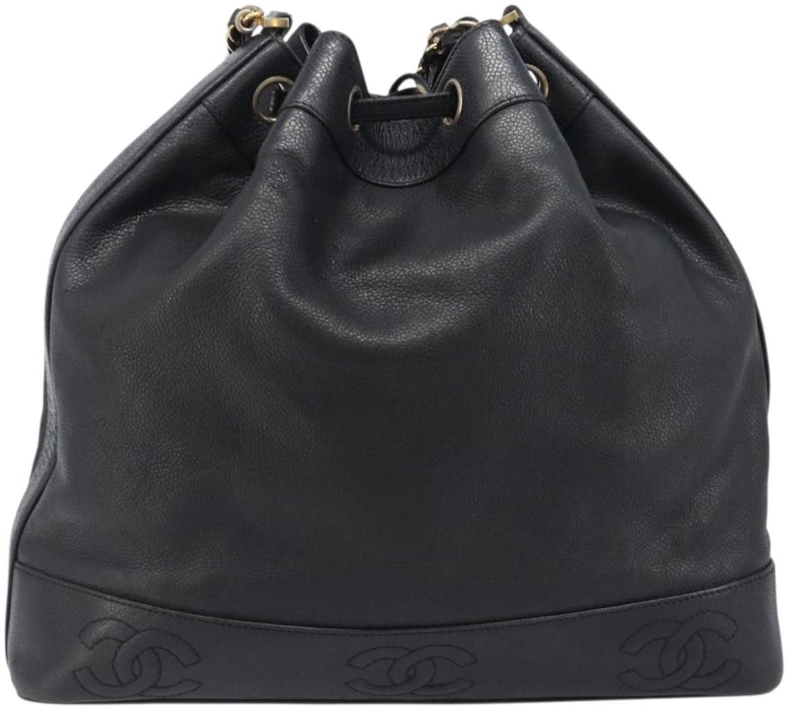 Chanel Vintage CC Drawstring Bucket Caviar Medium