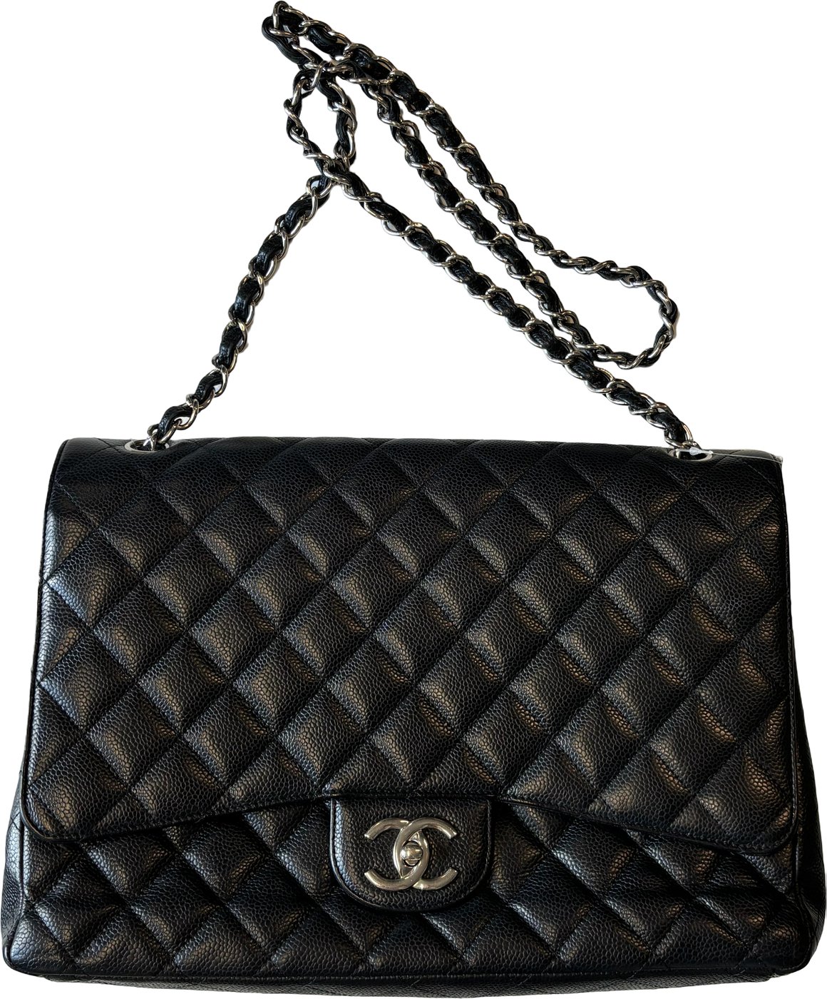 Chanel CC Logo Micro Matelasse Shoulder Bag Pouch Patent N/a