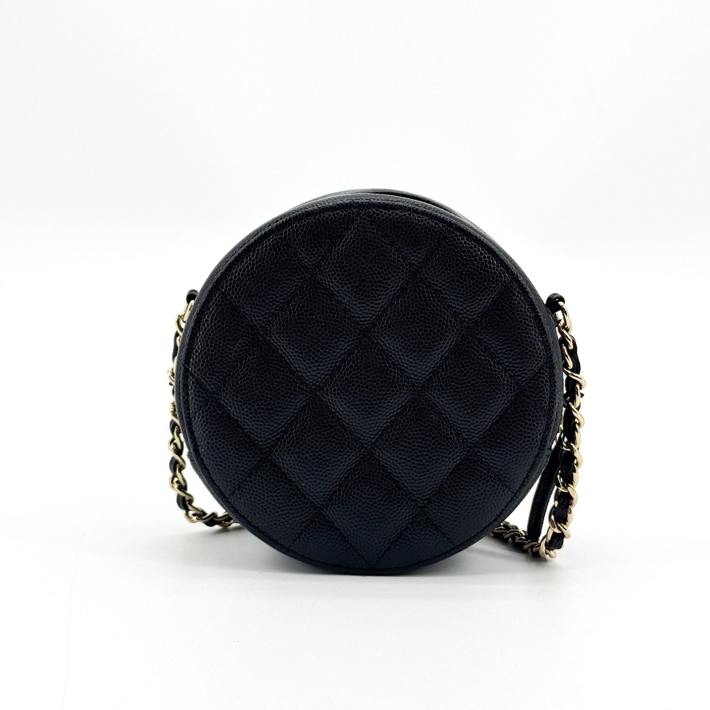Chanel Round Chain Quilted Caviar Small
