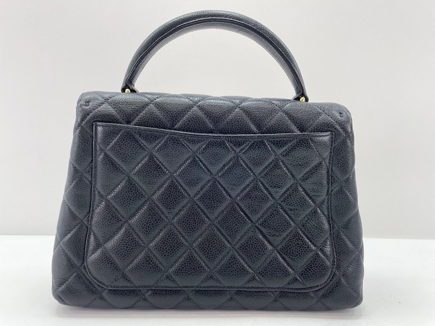 Chanel Vintage Two-Tone Kelly Top Handle Quilted Caviar Jumbo