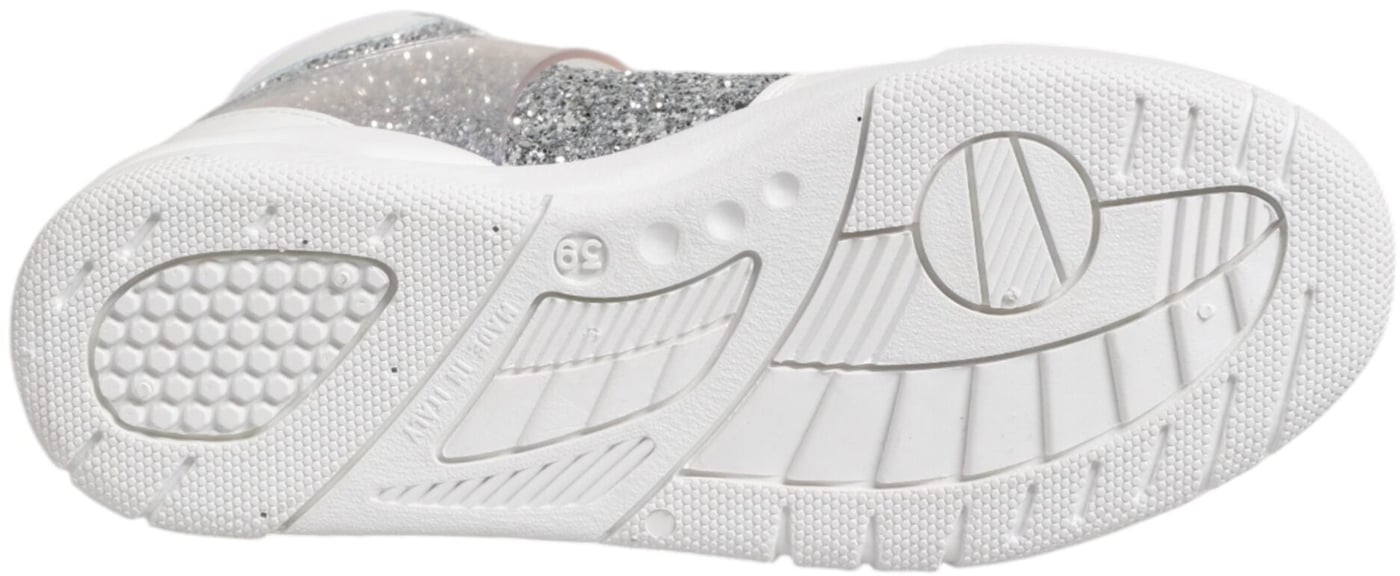 Chiara Ferragni White Silver High Top Women Sneakers Shoes