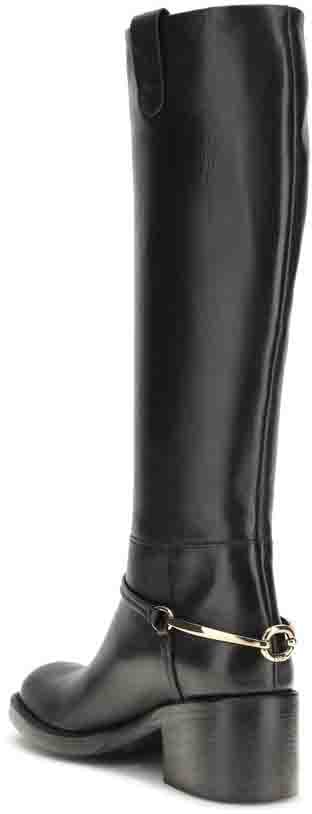 Chloé Black Calf Leather Bos Taurus Lace-Up Boots