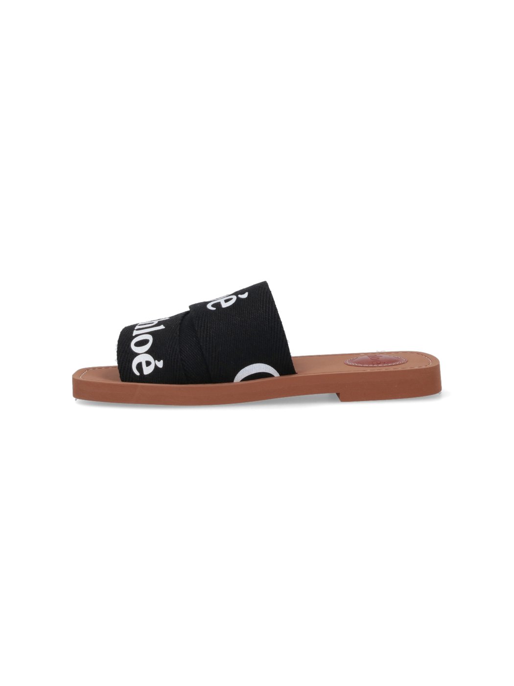 Woody Flat Logo Print Slide Sandals