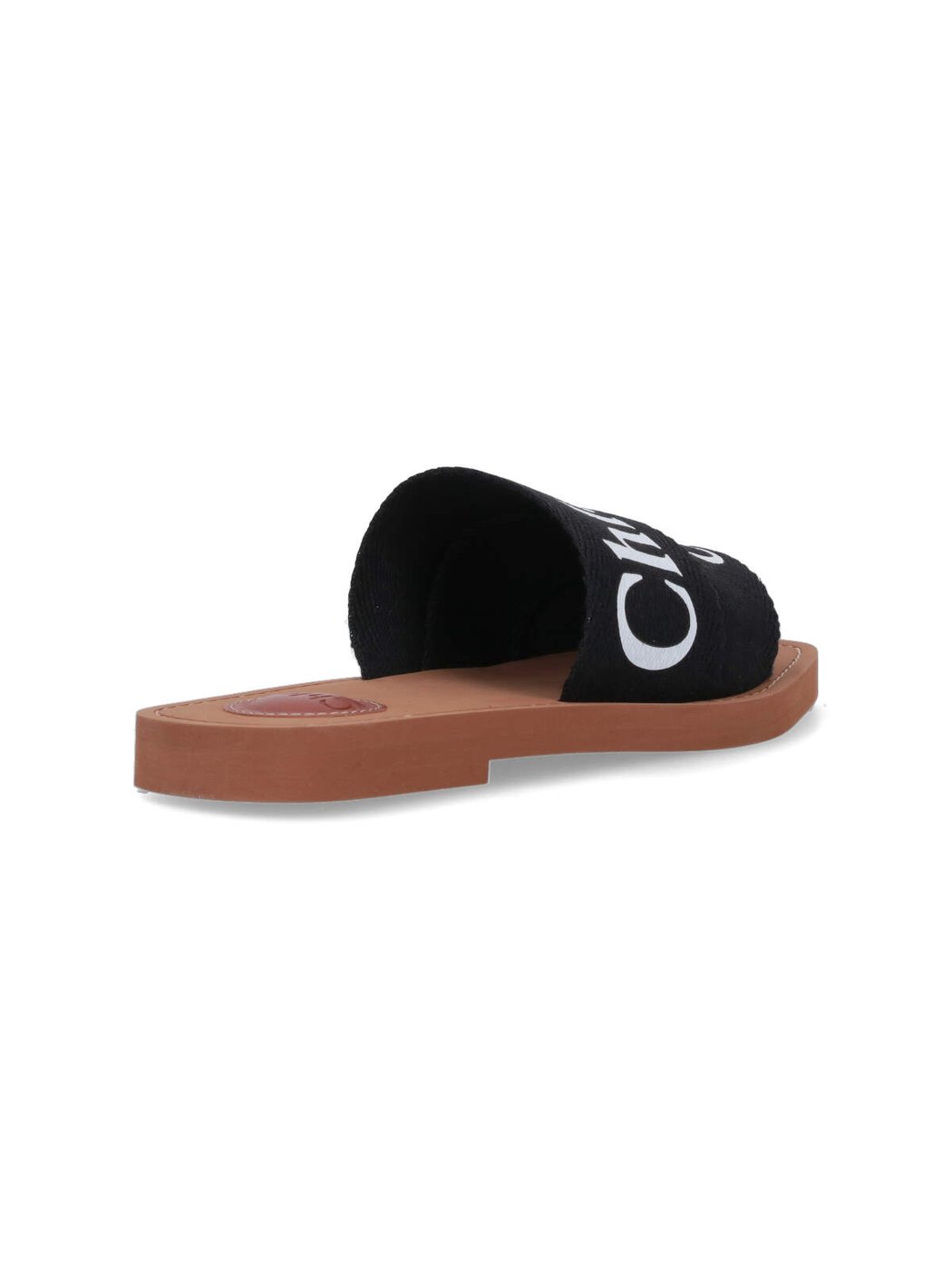 Woody Flat Logo Print Slide Sandals