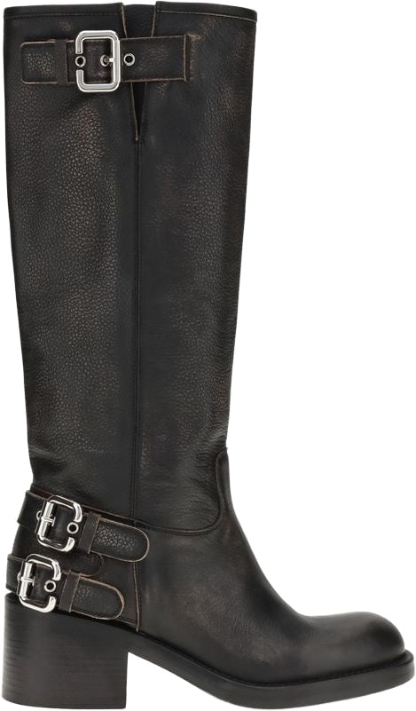 Chloé Black Calf Leather Bos Taurus Ankle Boots