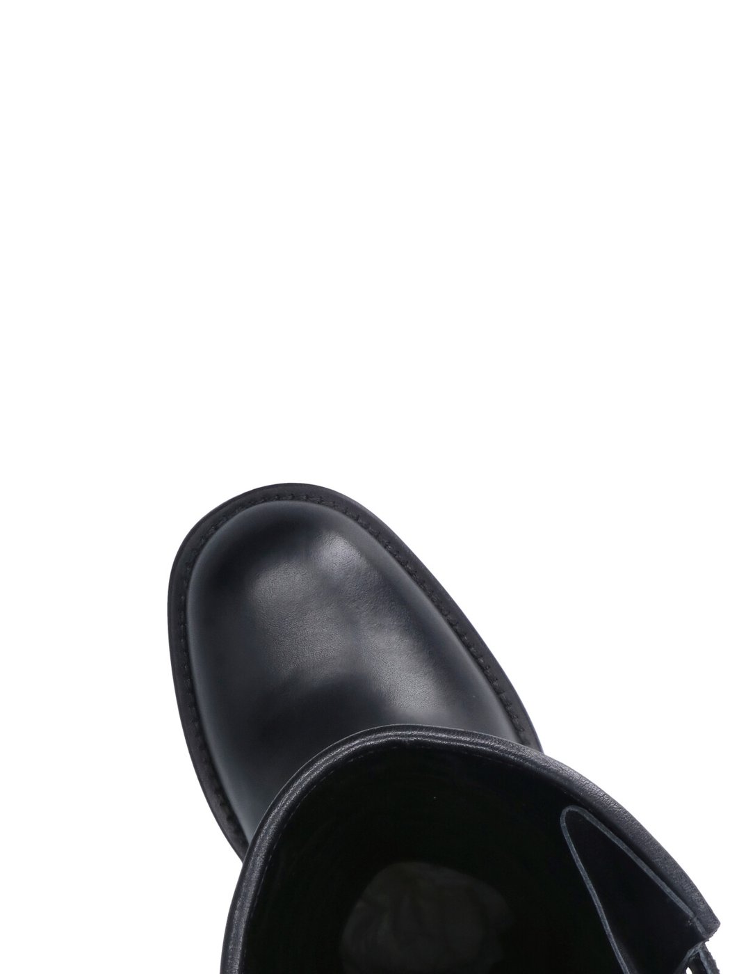 Mid-Calf Black Leather Boots