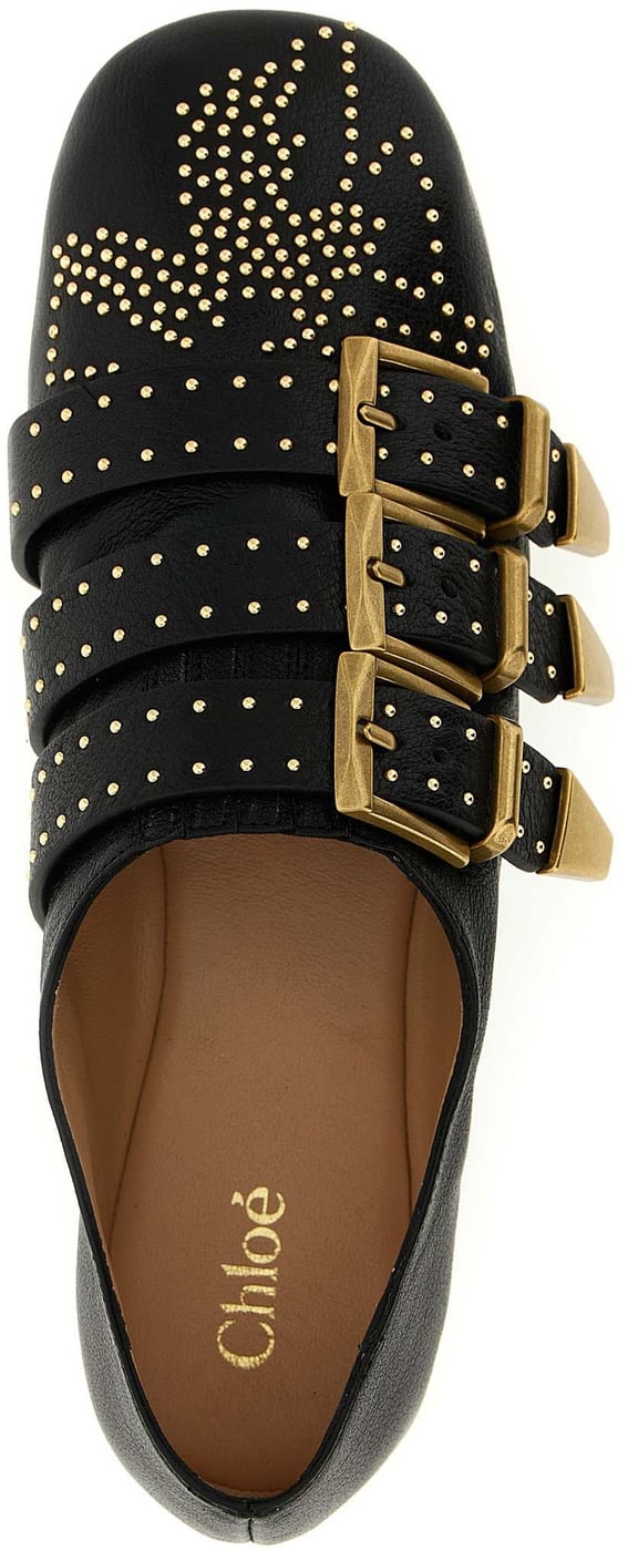 Chloé Black Lamb Leather Ballet Flats