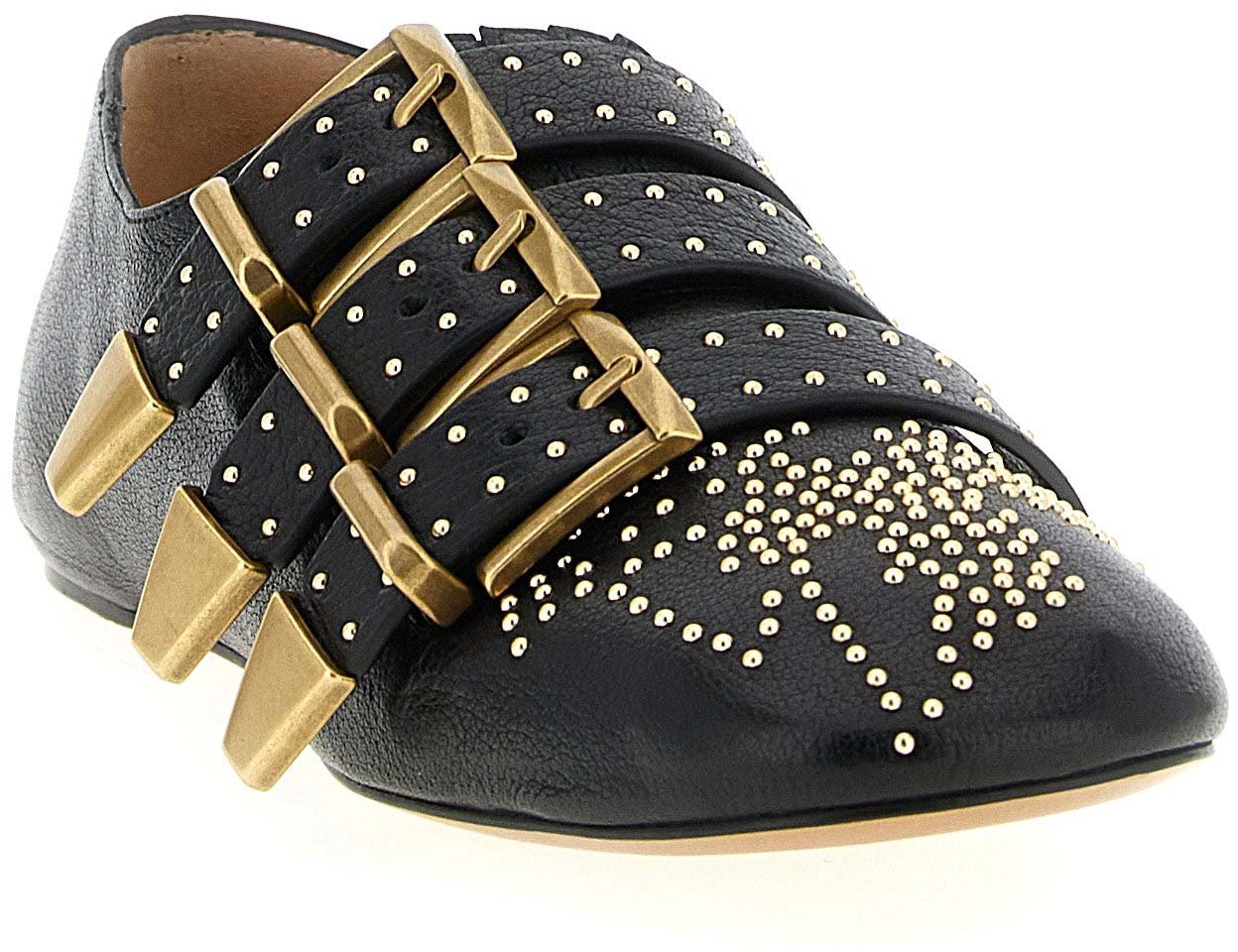 Chloé Black Lamb Leather Ballet Flats