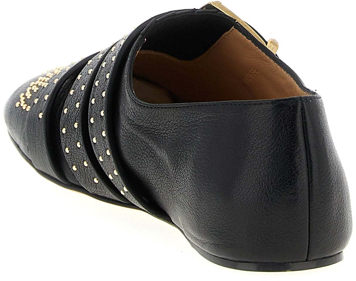 Chloé Black Lamb Leather Ballet Flats