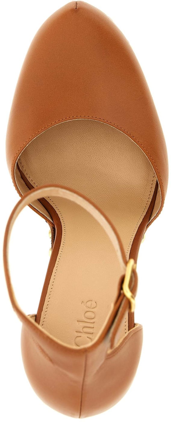 Chloé Brown Lamb Leather High Heel Pumps