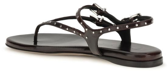 Chloé Black Calf Leather Bos Taurus Flat Sandals