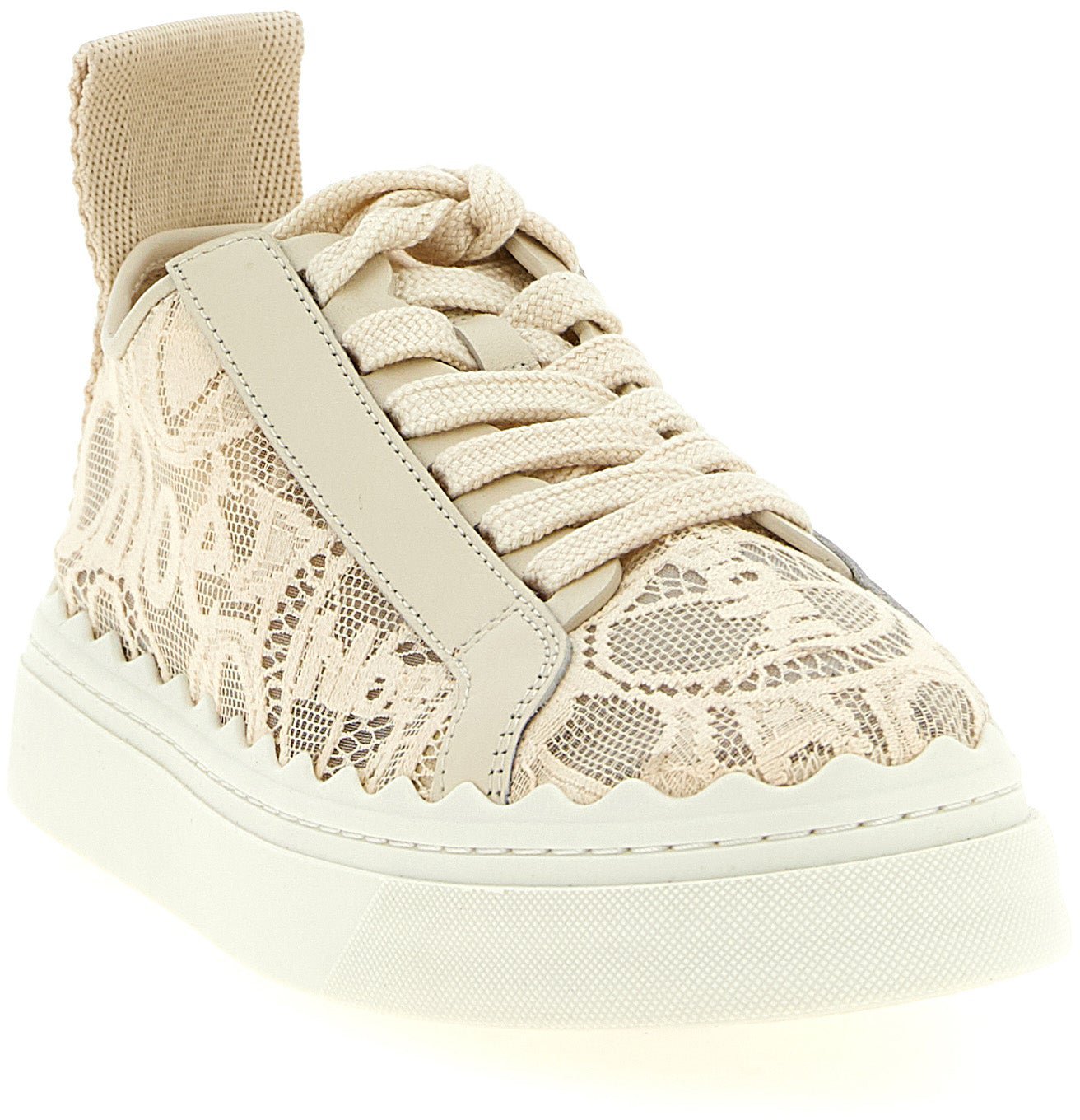 Chloé Beige Polyamide Low Top Sneakers