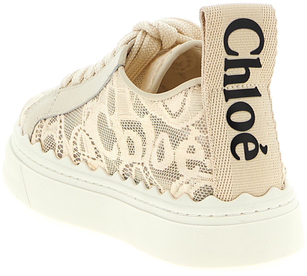Chloé Beige Polyamide Low Top Sneakers