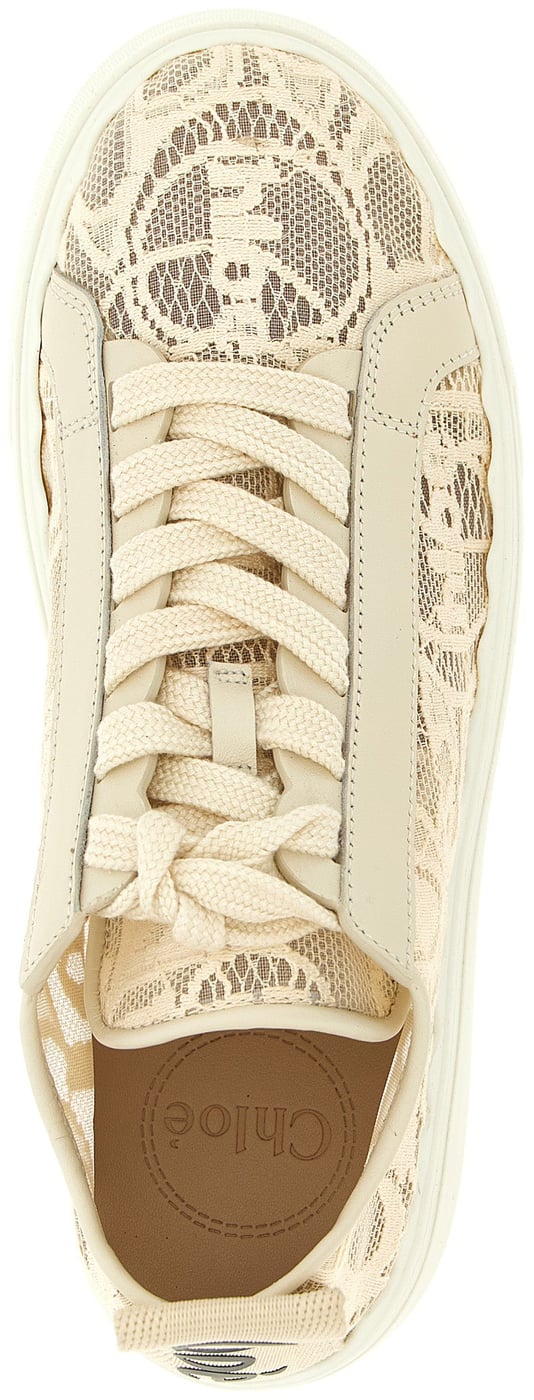 Chloé Beige Polyamide Low Top Sneakers