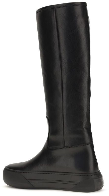 Chloé Black Calf Leather Bos Taurus Flat Boots