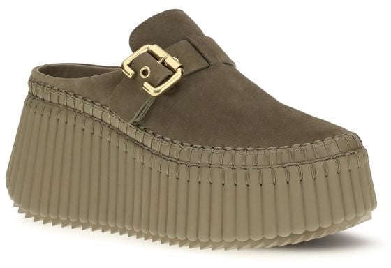 Chloé Bicolor Calf Leather Bos Taurus Mules